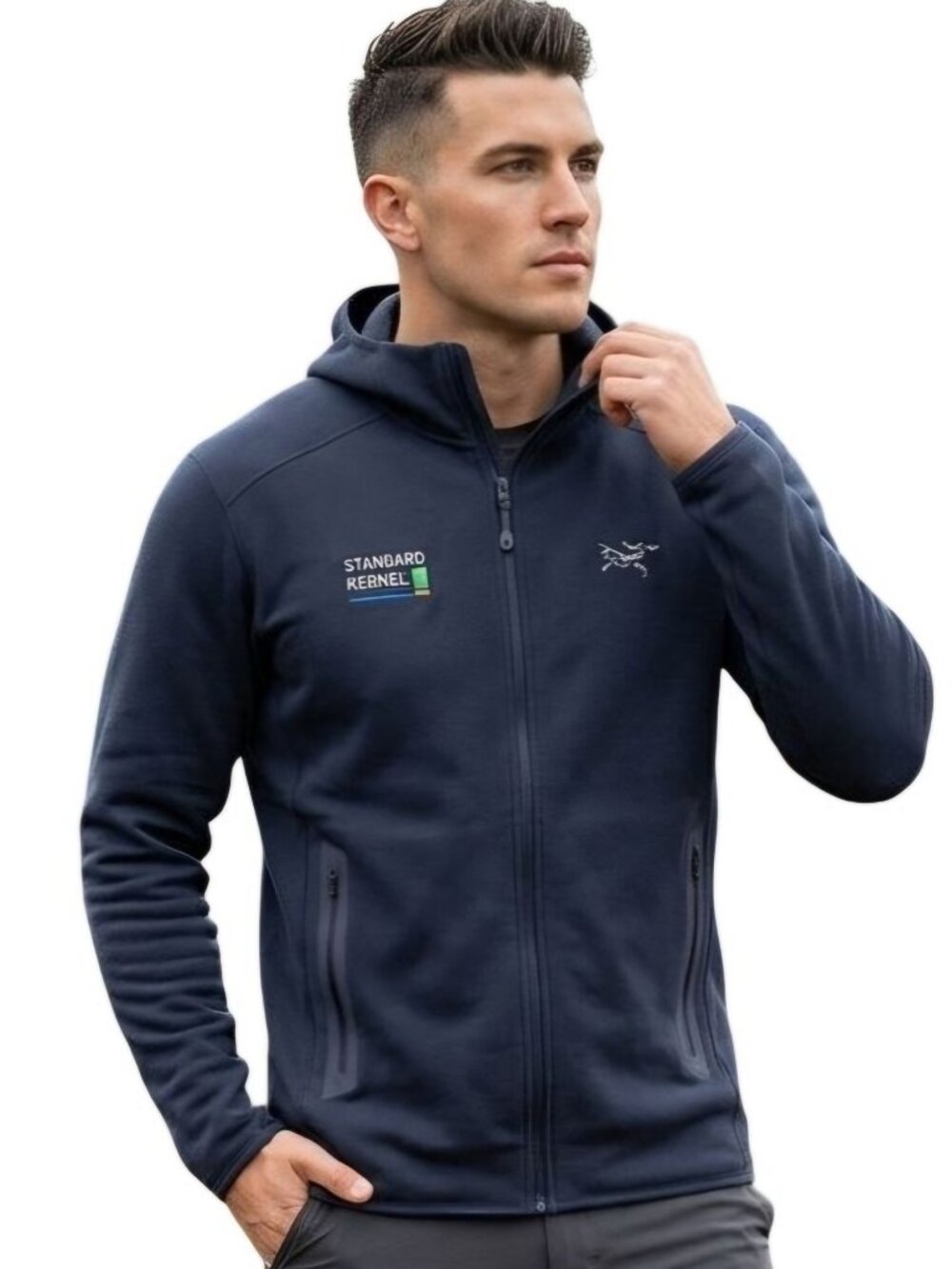 Arc'teryx Kyonite Hoodie Black Sapphire Has Company Embroidery Logo Size L